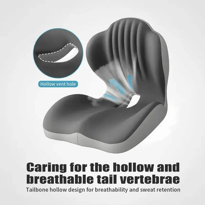 Ergonomic Memory Foam SeatCushion with Lumbar & BackSupport, Relieves Back Pain,Reduces Pressure